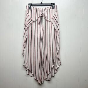 By & By Pants Womens Large Pull On Side Slits Boho Chic Beachy Coquette Festival